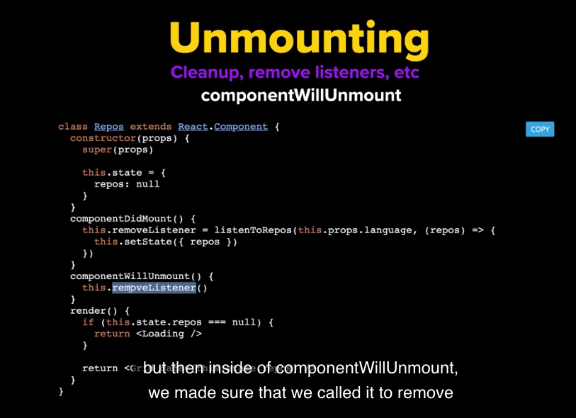 functions during unmounting
